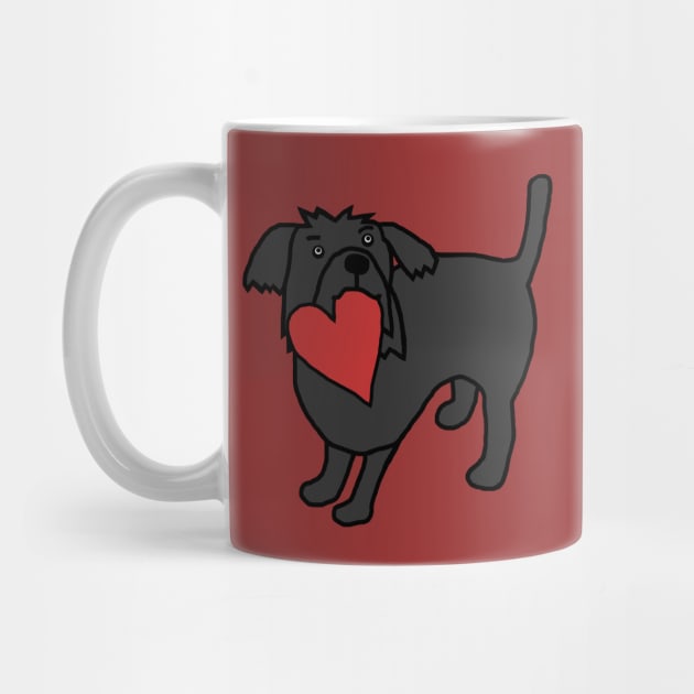 Cute Dog with Love Heart for Valentines Day by ellenhenryart